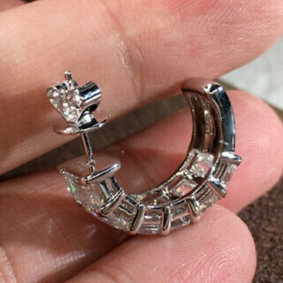 New Sterling silver diamond earrings - Picture 4 of 5